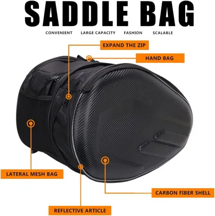 Oxford Motorcycle Waterproof Saddle Bags with Rain Cover