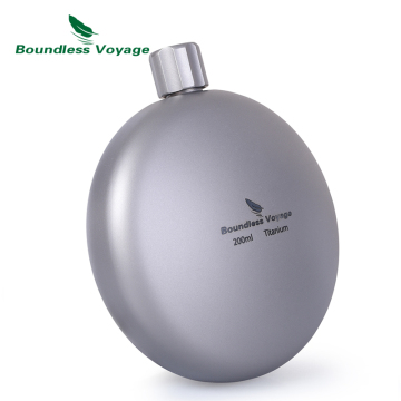 Boundless Voyage 150ml Titanium Pocket Flask for Outdoor Travel Camping