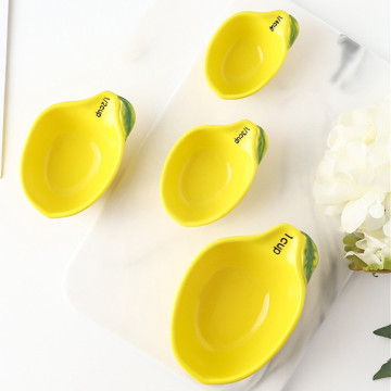 Ceramic Measuring Cup, Yellow Lemon Shape, for Kitchenware
