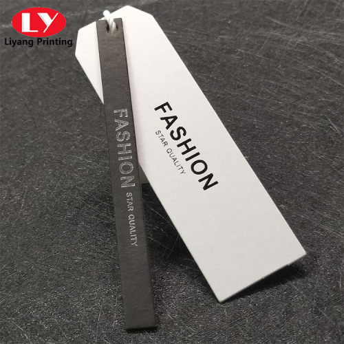 Clothing paper hang relief embossing tag with string