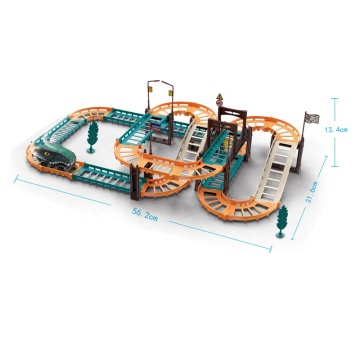 ของเล่นแทร็กไดโนเสาร์ไฟฟ้า: Creative Educational DIY Rail Loop Slot Car Car Toy