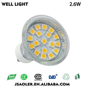 2.6W glass cover COB led downlight gu10 glass indoor lighting