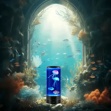 16 Lámpara de medusa que cambia de color con control remoto