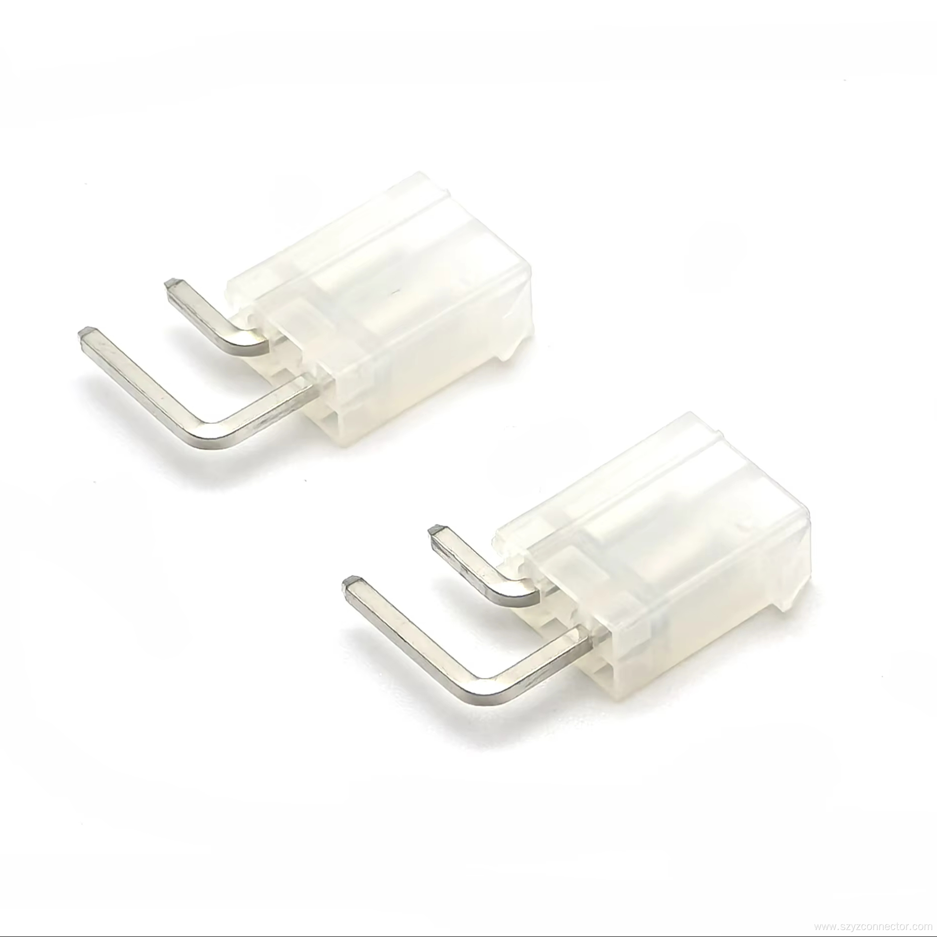 5557 Pin header Connector With Positioning Post Right Angle DIP Solid 1*2P