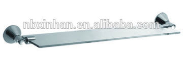 New design bathroom wall fitting accessories glass shelf with metal base