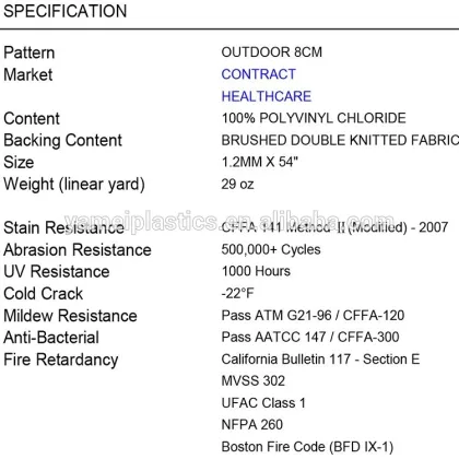 New design outdoor 8CM vinyl leather for HEALTHCARE and contract