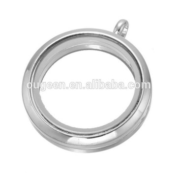 customize logo glasses round shaped photo frame pendant charms silver pendant