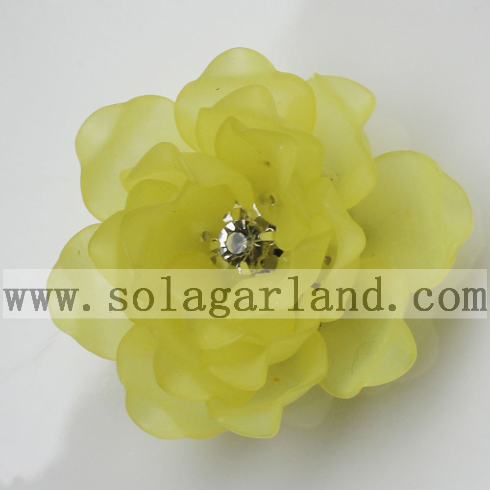 Acrylic Plastic Frost Bead Flowers