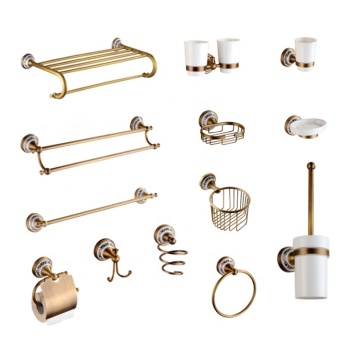 European Antique Brass Bathroom Accessories Set - Hot Sale Towel Rack and Towel Bar