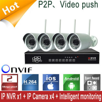 Onvif 4ch 1080p Wifi Nvr Kit Ip Camera Dvr System For Ios / Android