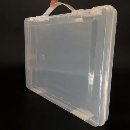 Transparent Plastic Storage Box for A4 Paper and Office Supplies