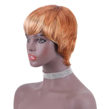 perruque grade 12 blonde 613 pixie bob glueless wigs with ombre bangs 100% raw unprocessed virgin vietnamese human hair wigs