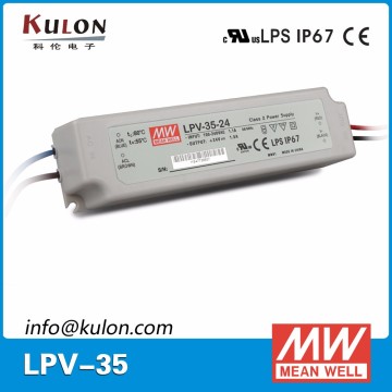 Meanwell LPV -35-24 single output IP67 rated 24 volt 35w led driver