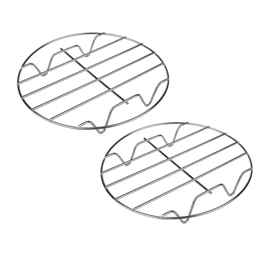 Stainless Steel Round Grill Baking Tray - Grill Rack for Meat, Veggies, Camping, and BBQ