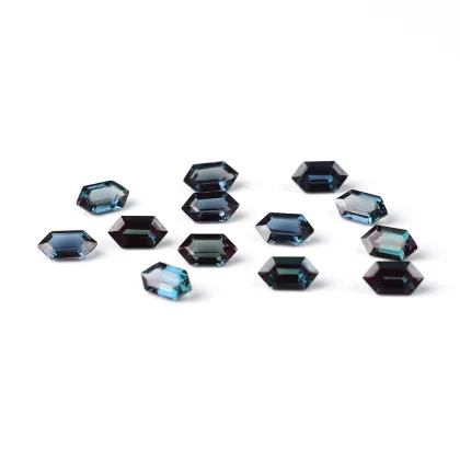 AAA Long Hexagon Cut Lab Created Alexandrite Gemstone