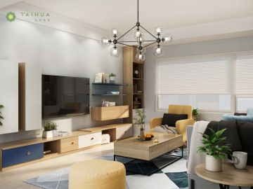 Salon bleu sur mesure style européen