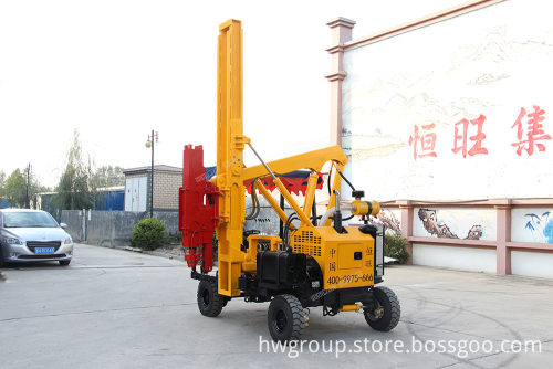 Four-wheel Hydraulic Road Piling Machine Small Piling Driver