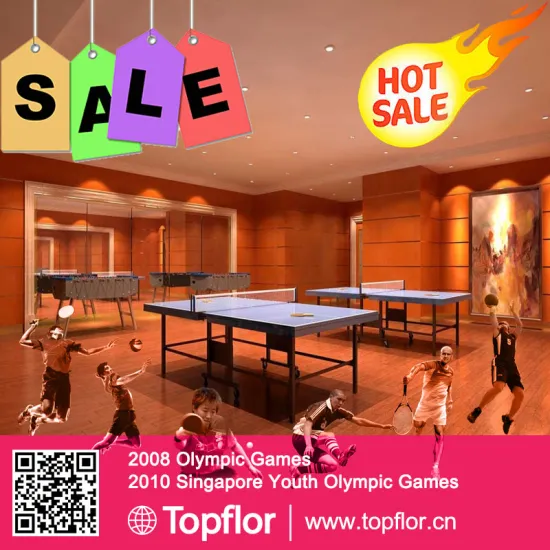 red color pvc sports flooring used for table tennis court