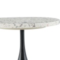 mesa redonda de mármol de acero inoxidable
