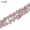 SAUVOO Approx.80cm/lot Irregular Natural Pink Crystal Quartz Gravel Crushed Stone Beads 5-8mm for DIY Jewelry Accessories F1818