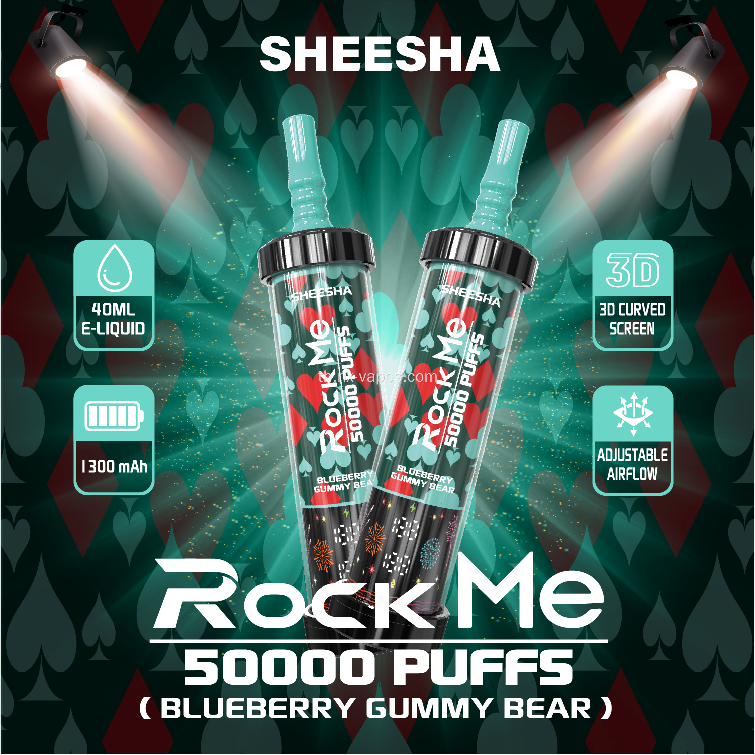 Hot Rock me sheesha 50k พัฟ vape