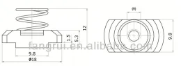 Spring nut for Aluminum profile slot 10