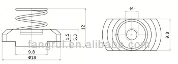Spring nut for Aluminum profile slot 10