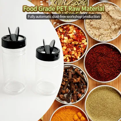 Clear PET Plastic Spice Jar - 10/12oz Pepper Sauce Shaker Bottle
