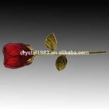 Factory oem wedding valentine wedding gifts for guests k9 hanging glass crystal rose