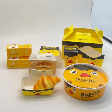 Caja de pollo resistente al aceite con 230 g de cartón blanco