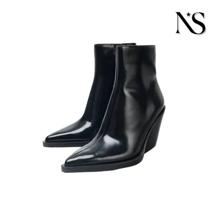Black Glossy Leather Classic Chelsea Boots