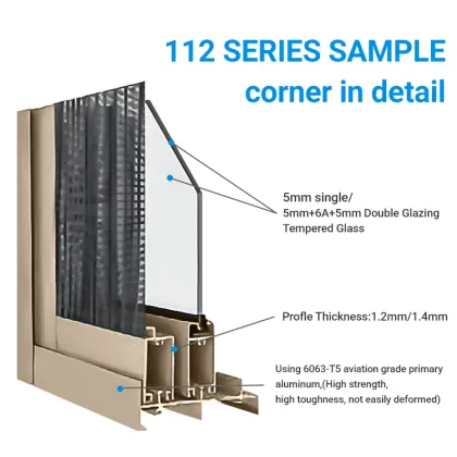 Aluminum Two Track Sliding Door