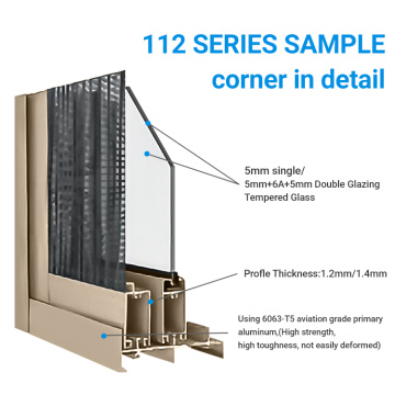 Hurricane Aluminum Alloy Sliding Glass Doors Customizable