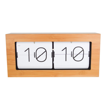 Large Bamboo Wood Flip Clock