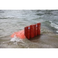 Dismountable flood barrier piece flood boxwall for bridge