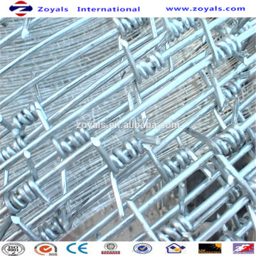 2016 Zoyals hot sale electro galvanized barbed wire fence for south africa