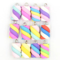 Candy ice cream flat polymer clay beads