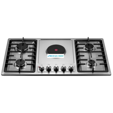 5 quemadores de gas y quemador eléctrico tapa cocina