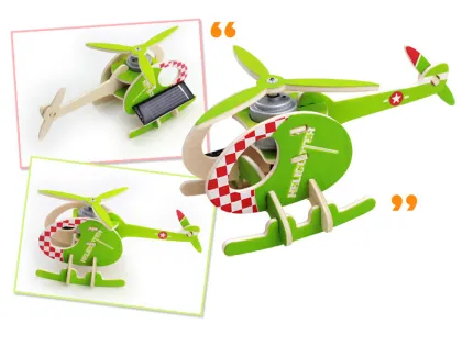 3D Puzzle solar plane DIY kids wooden toys
