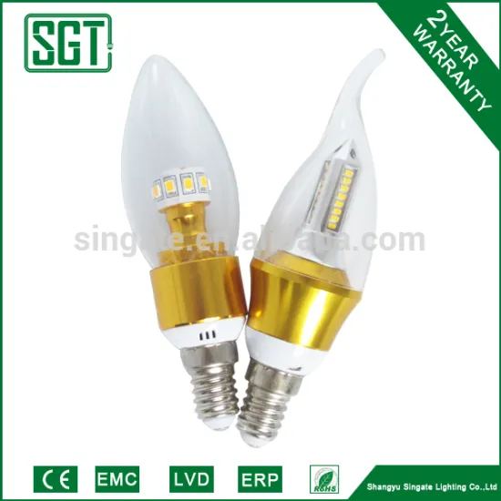 China supplier good quality SMD2835 3W 4W golden body led candle bulb