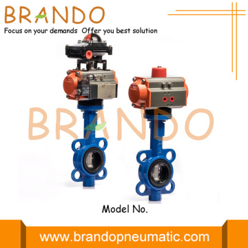 Pneumatic Wafer Butterfly Valve With Limit Switch Box