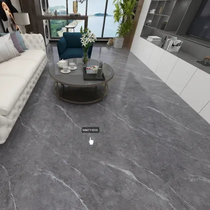 High Gloss Kajaria Grey Marble Finish Porcelain Bedroom Floor Tiles 750x1500mm