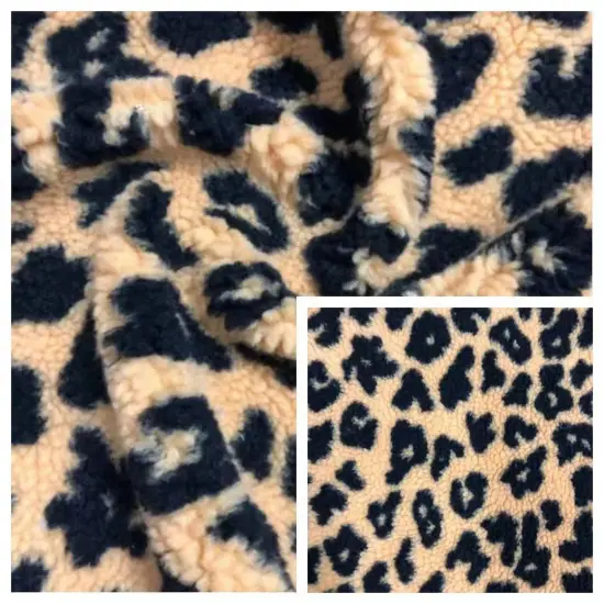 100%Polyester Sherpa Jacquard with Leopard Pattern