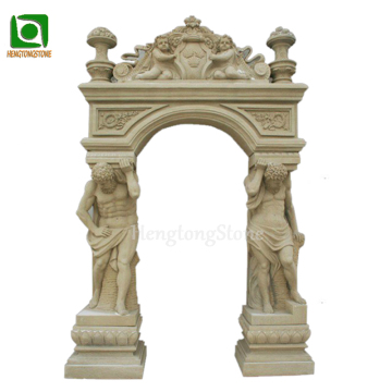 Beige Sandstone Greek Figure Statue for Villa Main Gate