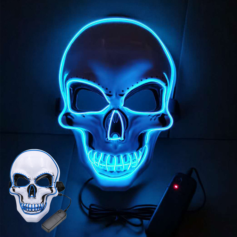 White Base Luminous Skull Party Mask