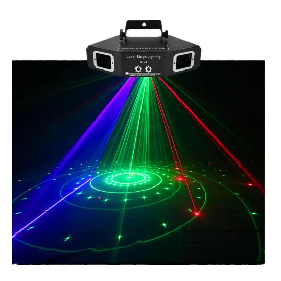 2024 Factory Price 4 Eyes Beam Strobe Laser Disco Lights for DJ Parties and Weddings