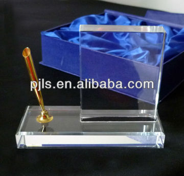 Crystal pen stand with 3d laser, crystal penholder