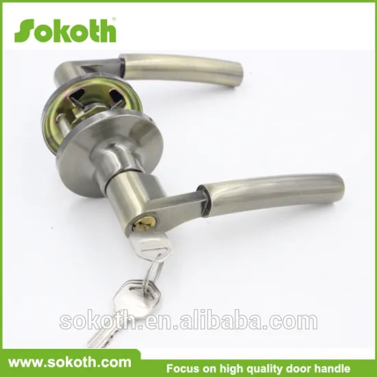 Tubular Lever Wood Door lock for Bedroom in Brushed Nickel Finish,sliding door locks for wooden doors
