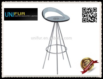 Simple design side backless acrylic bar stool with ring footrest