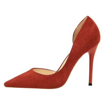 8918-2 Bigtree Minimalist Ultra-High Heel Suede Pointed Pumps: A Stylish Addition to Your Nightclub Wardrobe